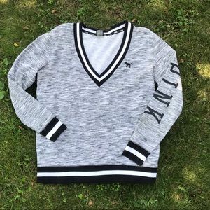 Grey Varsity PINK Sweatshirt